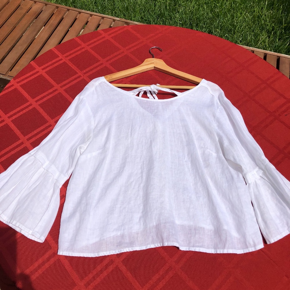 white linen top